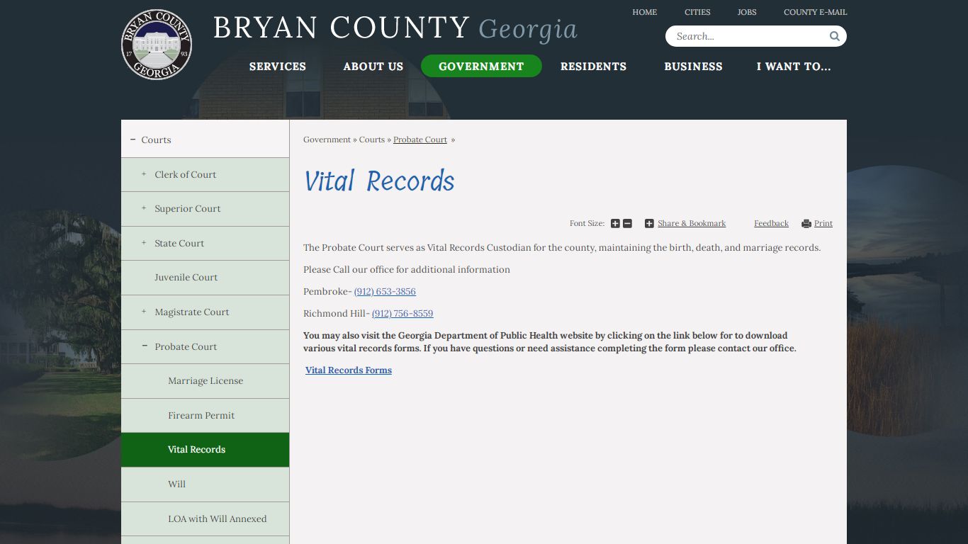 Vital Records | Bryan County