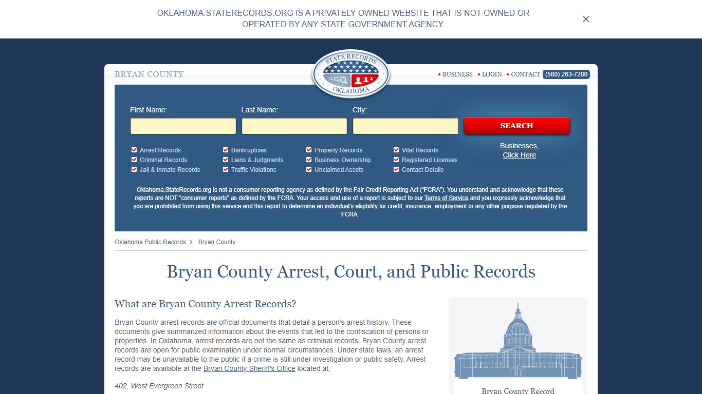 Bryan County Arrest, Court, and Public Records